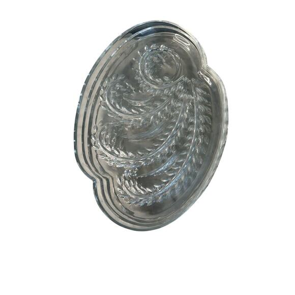 (2) Federal Glass Homestead Snack Trays Wheat Sheaf Design Vintage EUC No Cups - Picture 9 of 11